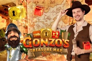 Gonzo's Treasure Map logo – Live Dealer by Evolution at Monro Casino